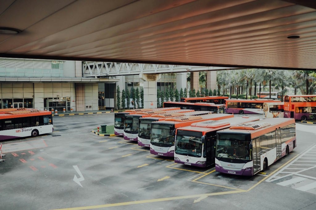 A bus company's depot