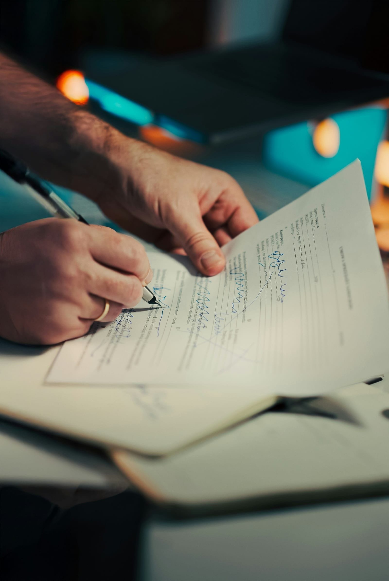 Salesperson reviewing a document with a customer